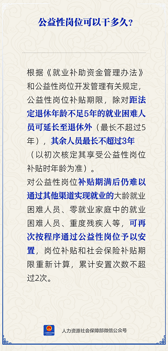 公益性岗位可以干多久？