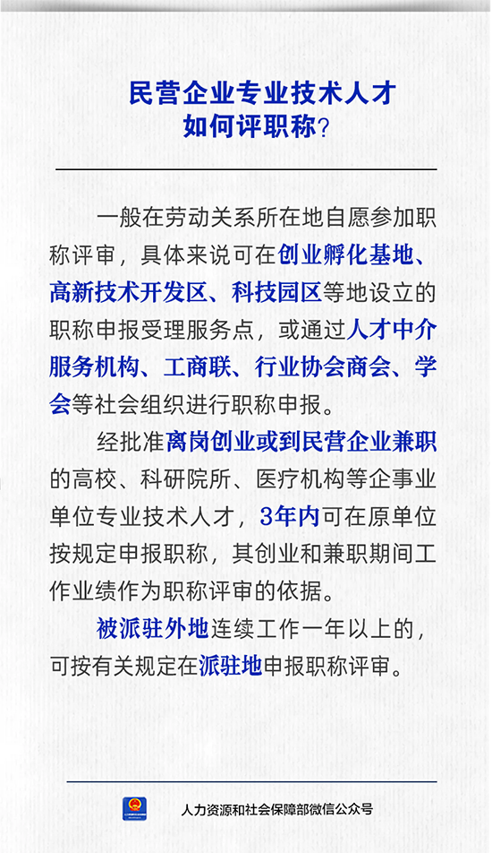 民营企业专业技术人才如何评职...